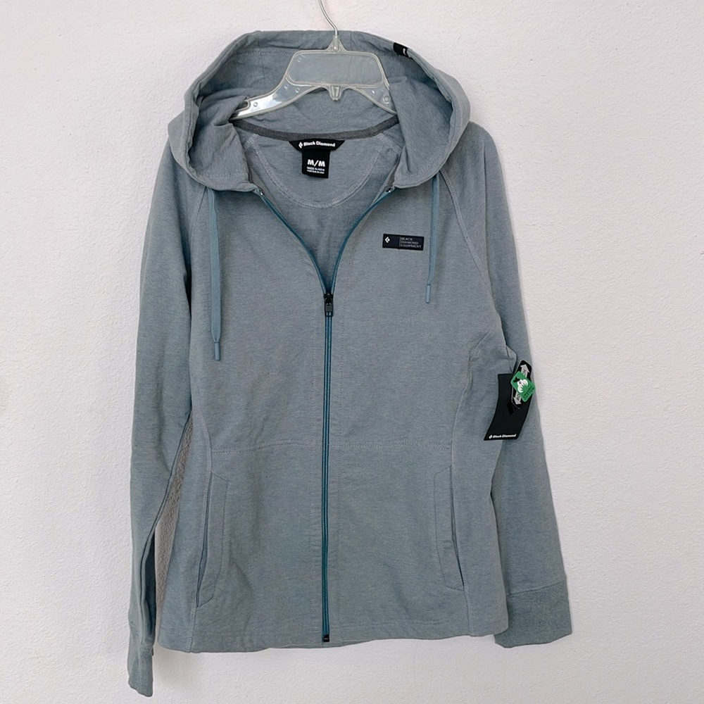 Brand New Black Diamond Full Zip Fitted Hooded Sweatshirt